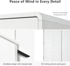 72" Tall Farmhouse Pantry Cabinet with Curved Design - Kitchen Storage Cabinet with 8 Door Shelves, 3 Adjustable Shelves & 1 Hidden Drawer, Versatile for Kitchen & Dining Room, White