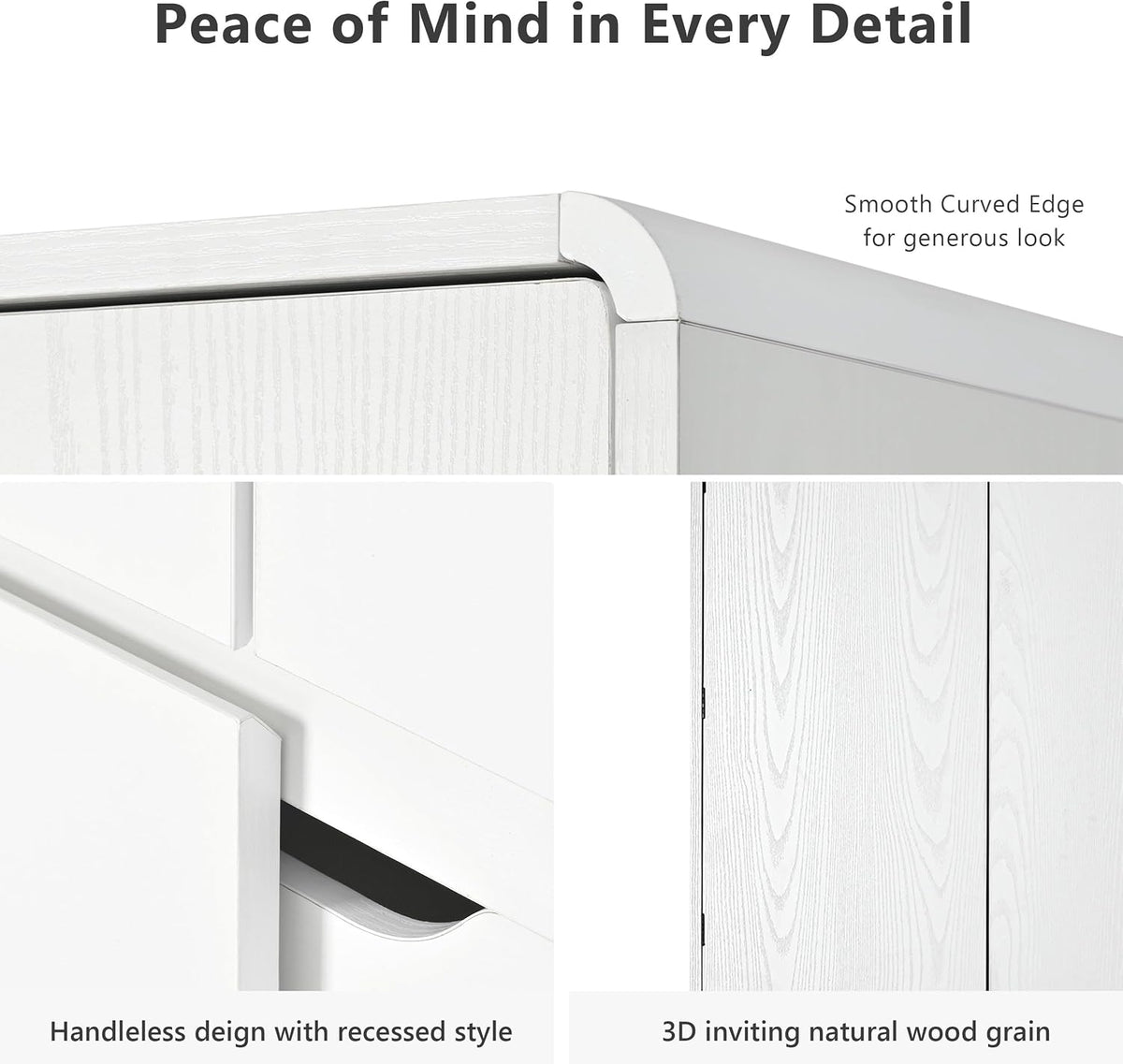 72" Tall Farmhouse Pantry Cabinet with Curved Design - Kitchen Storage Cabinet with 8 Door Shelves, 3 Adjustable Shelves & 1 Hidden Drawer, Versatile for Kitchen & Dining Room, White