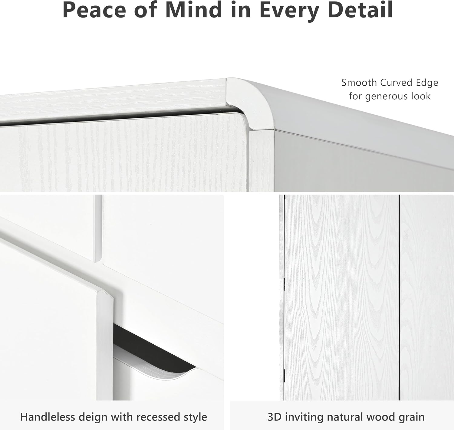 72" Tall Farmhouse Kitchen Pantry Cabinet with 8 Door Shelves, Curved Design Storage Cabinet with 3 Adjustable Shelves, Hidden Drawer, Versatile Cupboard for Kitchen, Dining & Bathroom, White