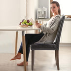 DUMOS Upholstered Dining Chairs，Set of 2 PU Leather Dining Room Kitchen Chair with Nailhead Trim and Wood Legs, Modern Side Chairs for Living Room-Brown