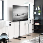 VIVO Black TV Floor Stand for 13 to 65 inch Screens, STAND-TV08 | Adjustable TV Stand for LCD LED OLED 4K Smart Flat and Curved Monitor Panels, Max VESA 400x400, Holds 44 lbs