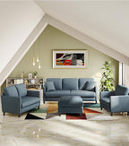 Welzona Couches for Living Room, 83"Teddy Sofa Couch, Sofas for Living Room | Tool-Free Setup Loveseat Sofa, All-Wood Love Seat Couches, 7.5"Spring Seat Cushion, Small Couch Bedroom, 2 Pillows, Blue Grey