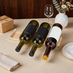 BENECREAT 13.8X3.9 Inch Wood Countertop Cabinet Wine Holder, 4 Bottle Freestanding Wine Bottle Holder Stand, Countertop Wine Rack for Kitchen Bar, Dining Room, Bar, Cabinet