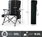 TIMBER RIDGE Oversized Folding Camping Chair High Back 500lbs | Heavy Duty Camping Chairs for Adults, Cup Holder, Side Pocket, Cooler Bag