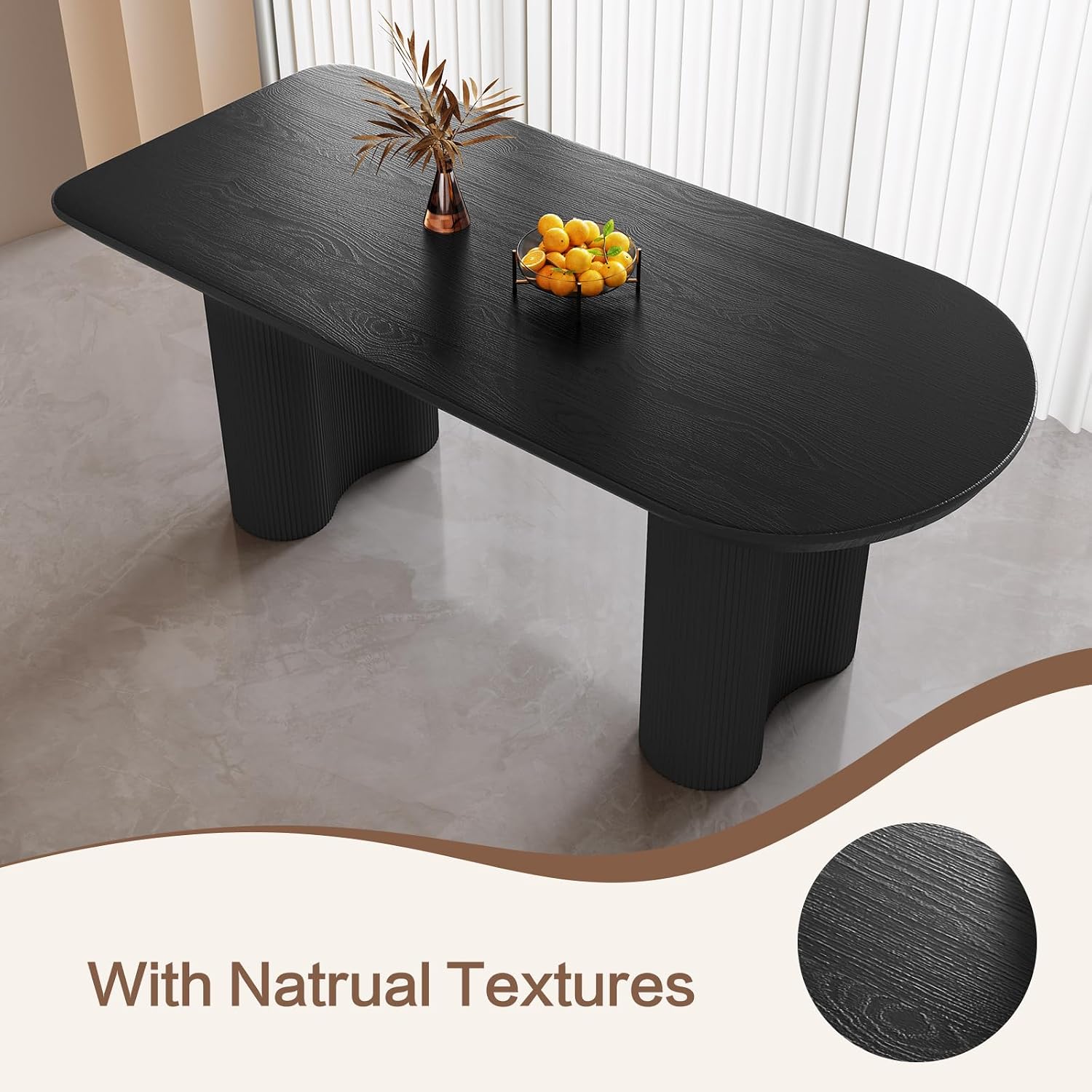Guyii 62.99" Dining Table Set with 4 Chairs, Modern Kitchen Table Set, Indoor Dining Table for Kitchen, Bar, Living Room, Breakfast Nook, Small Space, Black