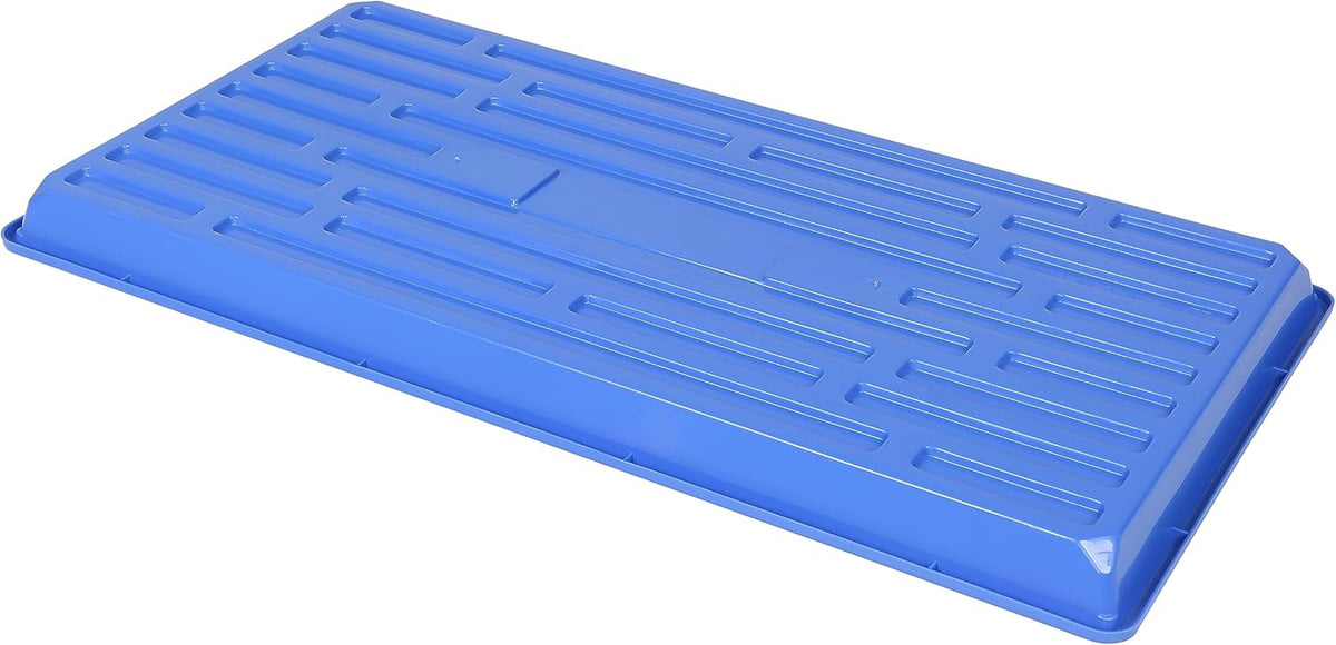 SUNPACK 10" x 20" Heavy Duty Shallow Plastic Seed Starting Tray, Blue, 1" (Pack of 10) - No Drainage Holes, Perfect for Greenhouses or Indoor Gardening