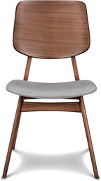 New Classic Furniture Oscar Wood Dining Chair with Dk Gray Cushion (Set of 2), Walnut