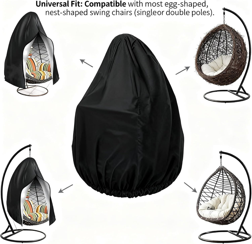 Heavy-Duty 210D Oxford Swing Cover-Waterproof UV-Resistant and Windproof Hammock with Drawstring(Single(115cmx190cm))