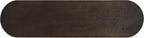 Vintage Farmhouse Console Table with Fluted Legs & Ash Veneer Top - Oval Entryway Sofa Table, Rustic Accent with Open Storage Shelf, Distressed Finish Options (Espresso9)