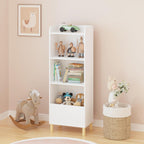 Kids Furniture Set for Bedroom Toddler Table and Chair Desk Toy | Multi-purpose 4-tier bookshelf for books, toys, art accessories. High-density MDF board and pine wood legs. Easy setup w