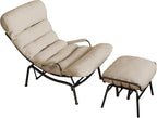 HOOOWOOO Cozy Rocking Chair,Chaise Lounge Chair Indoor,Accent Chair with Ottoman for Bedroom,Living Room,Office(Cloud Velvet Beige)