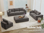 Modular Sleeper Sofa Couch Modern Sectional Couches for Living Room - 79" L-Shaped Cloud Couch - Easy Assembly Corduroy Convertible Sponge Compression Sofas with Chaise for Home House(Grey)