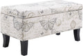 Convenience Concepts Designs4Comfort Winslow Storage Ottoman Bench 32" - Transitional Upholstered Footstool & Seat, for Living Room, Entryway, Hallway, & Bedroom, Butterfly Fabric