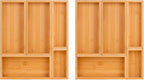 bamboo drawer organizer Set，expandable drawer dividers,wooden storage organizers,large trays for kitchen, bathroom,flatware,Tea Bag Organizer (2 X 5PCS Natural)