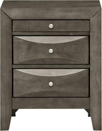 Elegant Gray Storage Nightstand,for Small Spaces