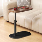 C Shaped Side Table Adjustable Height, 360° Swivel Couch End Table That Slide Under, Small C Shaped End Table for Sofa/Bed/Bathtub, Coffee TV Dinner Tray for Living Room, Bedroom, Bedside (Walnut)