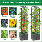 Raised Garden Bed with Trellis, Tomato Planter with Trellis, 68.7" Tomato Cage, Self-Watering, Expandable Structure, Indoor & Outdoor tomato pot for Climbing Plants, Vegetable Vines & Flowers