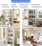 CARPETNAL Farmhouse Pantry Cabinet Set of 2, 72" Tall Wooden Storage Cabinet with 4 Barn Doors & Adjustable Shelf & Square Knobs, Freestanding Kitchen Pantry for Dining Room, Bathroom, White