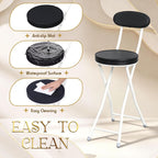 Xuhal 2 Pack Folding Bar Stools with Back 23.6'' Tall Foldable Stool Seat Padded Portable High Folding Bar Chair Counter Height Foldable Stools Leather Padded for Kitchen Shop Cafe Dining Room