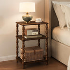 Yoobure Small Side Table - Walnut End Tables Living Room with Spindle Legs