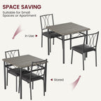 Dining Table Set for 2, Kitchen Table with 2 Upholstered Chairs, Wood 3-Piece Kitchen Dining Room Table Set for Apartment, Small Space, Space Saving, Retro Gary
