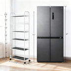 10in 6 Tier Slim Storage Cart with Wheels,White Narrow Space Rolling Shelving Unit, Metal Wire Mobile Organizer Rack for Kitchen Bathroom Office Laundry