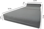 D&D Futon Furniture Sleeper Chair Folding Bed, Studio Sofa Guest Folded Mattress, High Density Foam (70 x 32 x 6, Gray)