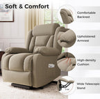 Amopatio Lift Recliner Chair for Elderly Upgraded Reclining Chairs Indoor Lounge Chairs Single Sofa with Side Pockets and Remote Control for Living Room Bedroom（Brown）