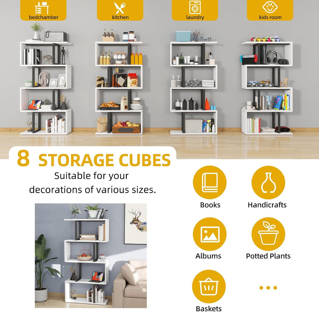 DWVO 5-Tier Geometric Bookshelf