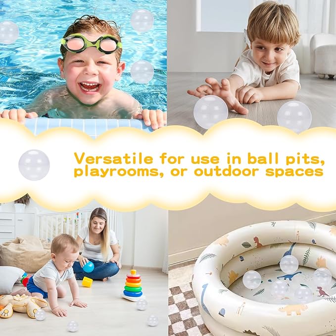 TRENDPLAY Plastic Balls for Ball Pits - Hollow Balls- Safe and Exciting Playtime - Perfect for Baby Pools, Birthday Party Decoration