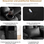 SAMERY Power Recliner Chair, Electric Wall Hugger Recliner Chair Reclining Sofa Home Theater Seating for Living Room with Massage & Heat, USB, LED Lights, Cup Holders, Side Pockets, Lumbar Pillow