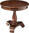 Roundhill Furniture Rene Round Wood Pedestal Side Table, 26"D x 26"W x 26.5"H, Espresso