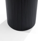 LuxenHome 21" Black Round Side Table, Fluted End Table for Small Spaces