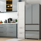 White Pantry Cabinet with Door and 2 Drawers, 70.87" Tall Freestanding Kitchen Storage Cabinet with Adjustable Shelves for Kitchen, Dining Room, Living Room