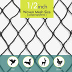 Bird Netting for Garden, Fetanten 26 x 50 FT Netting for Garden Protection Vegetables Fruit Trees Blueberry from Birds Deer Poultry, Heavy Duty Woven Mesh Net Animal Fencing with Ties and Staples