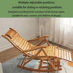 Bamboo Rocking Chair with headrest and footrest, Foldable and Requires no Assembly, Suitable for Living Rooms, Balconies, Gardens, and Outdoors Primary Color