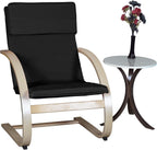 Niche Mia Bentwood Round Accent Side Table- Mocha Walnut Beige