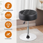 SUPER DEAL Vanity Stools for Makeup, Vanity Ottoman Chair with Adjustable Height and 360° Swivel for Makeup Room Bedroom Living Room, Black