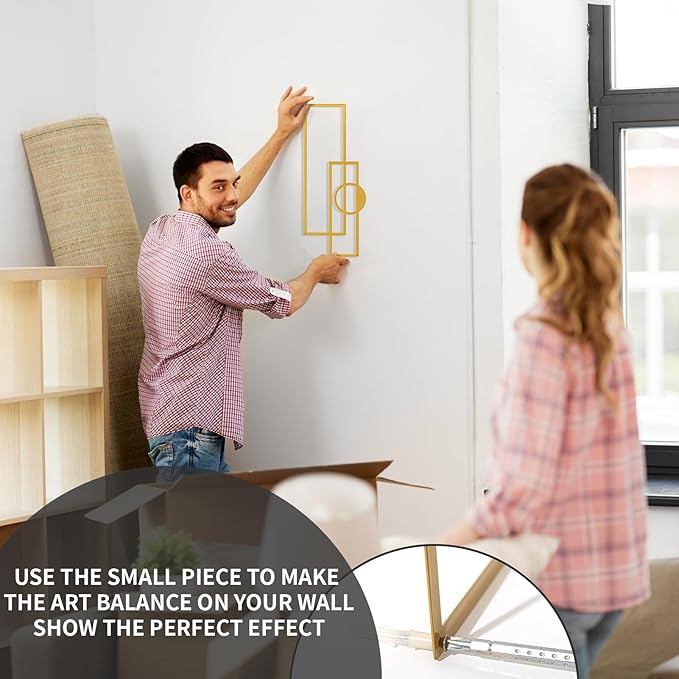 Art3d Metal Wall art, 4 Pieces Abstract Wall Decor for Living Room Dining Room Hallway, 3D Textured Metal Wall Sculptures, Line Art Wall Décor, Minimalist Wall Art Style