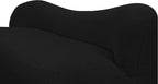 Meridian Furniture 119Black Flair Collection Modern | Contemporary Boucle Fabric Upholstered Bench with Curved Back Design, Black, 62" W x 23" D x 24" H