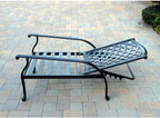 Darlee Nassau 5 Pc Cast Aluminum Seating Set w/ 24 Inch Series 60 Ice Bucket End Table & Reclining Chairs & Throw Pillows in Antique Bronze/Sesame