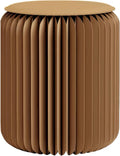 NOONTIDE Folding Stool - 17Inch Home Furniture 660lb Load Capacity Foldable Paper Stool Eco-Friendly Kraft Paper Honeycomb Design,Foldable to 1.2",Brown Modern Minimalist Stool for Living Room(Brown)
