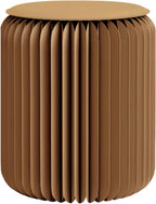 NOONTIDE Folding Stool - 17Inch Home Furniture 660lb Load Capacity Foldable Paper Stool Eco-Friendly Kraft Paper Honeycomb Design,Foldable to 1.2",Brown Modern Minimalist Stool for Living Room(Brown)