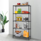 FDW 14" D×36" W×72" H Wire Shelving Unit Commercial Metal Shelf with 5 Tier Adjustable Layer Rack Strong Steel for Restaurant Garage Pantry Kitchen Garage，Black