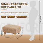Small Foot Stool Ottoman, Sherpa Footstool Ottoman Foot Rest for Couch, Rectangle Footstools and Ottomans Small for Living Room, Entryway and Bedroom (Light Brown)