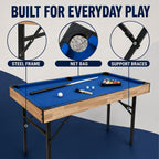 6 in 1 Multi Game Table Folding Pool Table, Billiard, Hockey, Table Tennis, Bowling, Shuffle Board and Tic Tac Toe with All Accessories