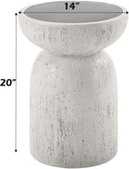 Acme Dylana Environmental Friendly Cement Concrete Accent Table in Natural Gray