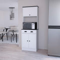 White and Black 2 Cabinet Kitchen Pantry
