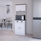 White and Black 2 Cabinet Kitchen Pantry