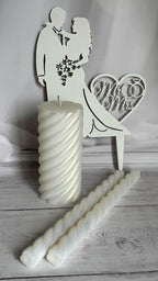 Unity Candle Set for Wedding - Wedding Unity Set for Reception and Ceremony - 6” Pillar Candle & Two 10” Taper Candles -Unity Candles- Marriage Unity Ritual-White